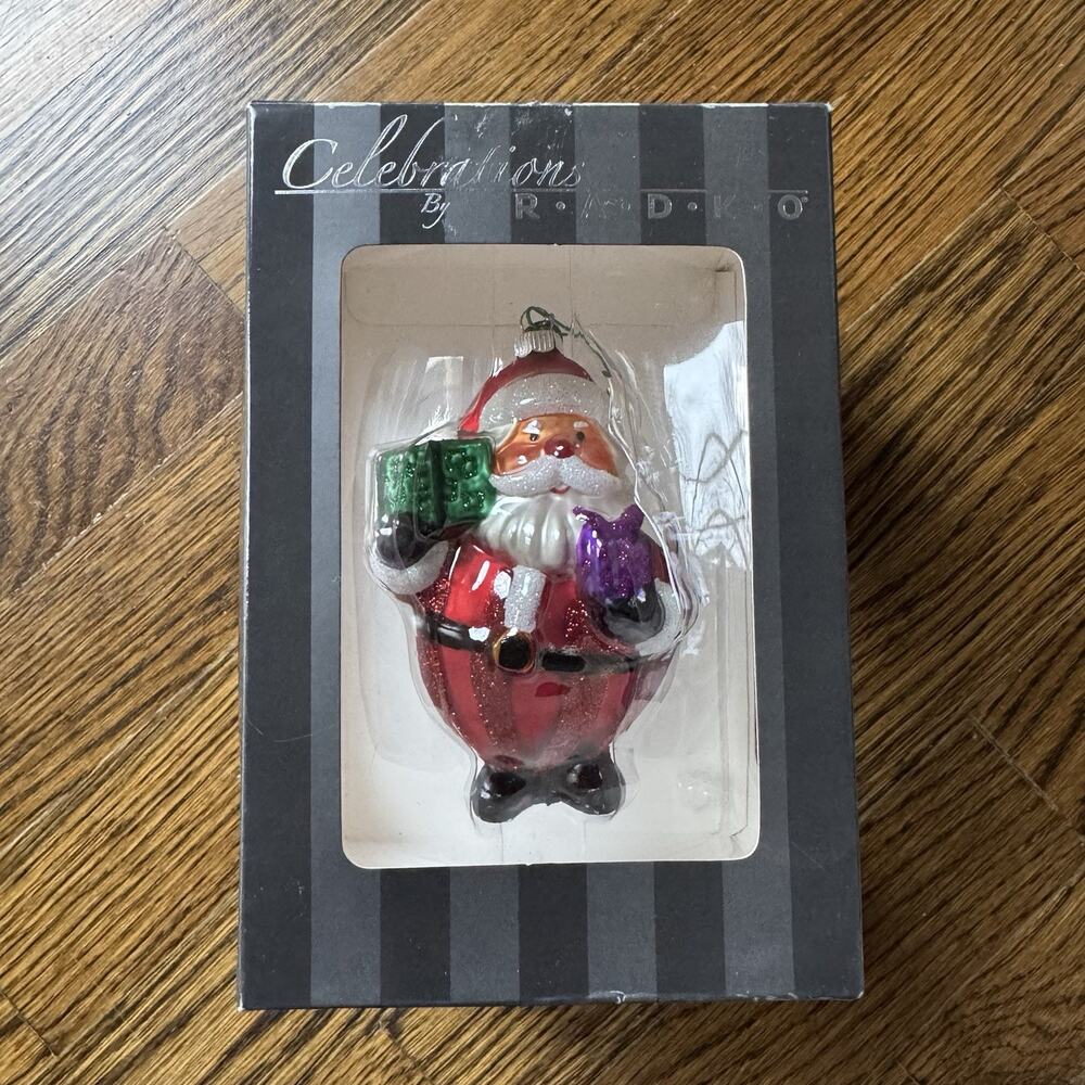Christopher Radko Celebrations Santa Gifts Ornament in Box